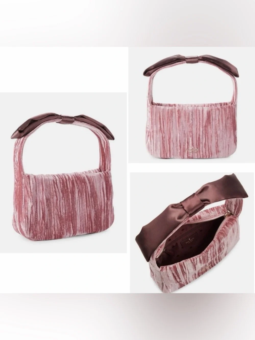 Gorgeous NWOT Kate Spade crushed velvet bow bag